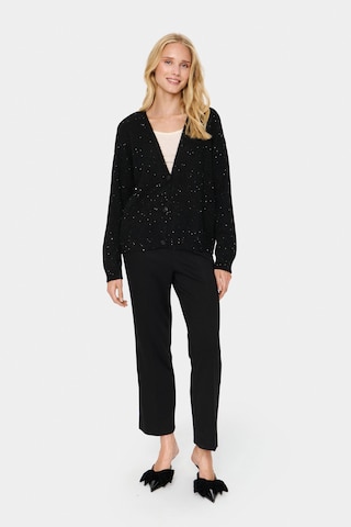 SAINT TROPEZ Gebreid vest 'Haya' in Zwart