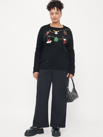 Vero Moda Curve Svetr 'VMCGLITTER' – černá
