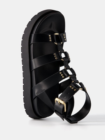 Bershka Strap sandal in Black