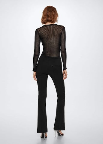 MANGO Flared Pantalon 'Nancy' in Zwart