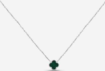 Pure Schmuck Kette 'Clover Green' in Silber: Vorderseite