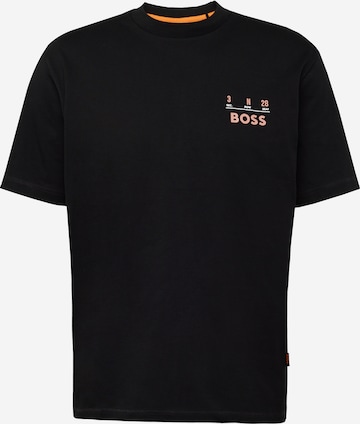 BOSS Orange - Camisa 'Te_Records' em preto: frente