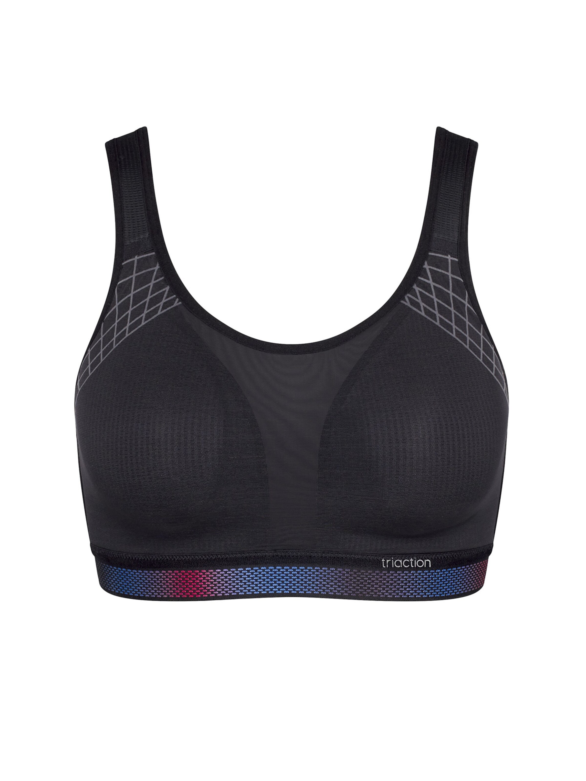 TRIUMPH Bustier Sport bh 'Triaction Cardio Flow' in Zwart: voorkant
