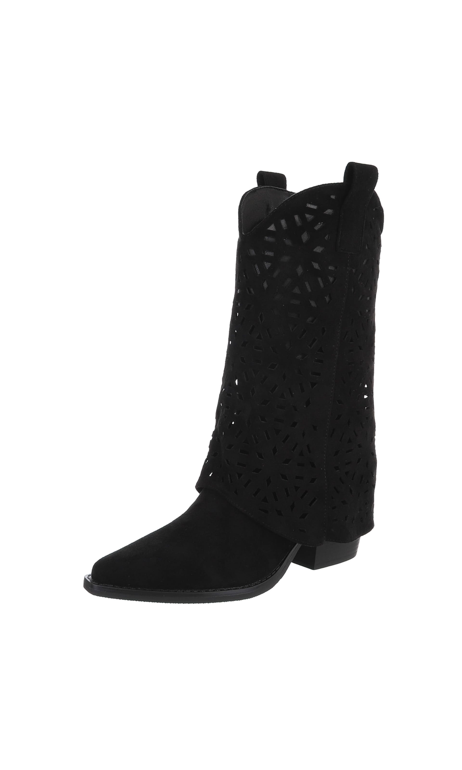 Ital-Design Cowboystiefel in Schwarz: Vorderseite