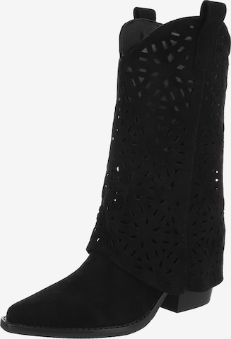 Ital-Design Cowboystiefel in Schwarz: Vorderseite