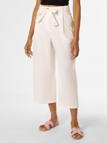 Franco Callegari Wide leg Pleat-Front Pants in White: front