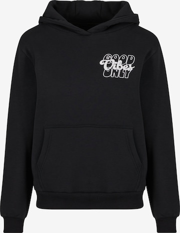 Bluză de molton 'Good Vibes' de la Miss Tee pe negru: față