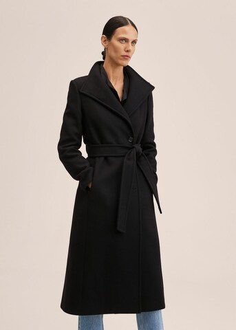 MANGO Between-Seasons Coat 'Sirenita' in Black: front