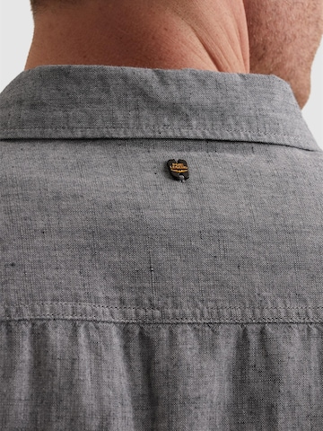 PME Legend Regular fit Skjorta 'Cotton/linen shirt with embroidered logo' i blå