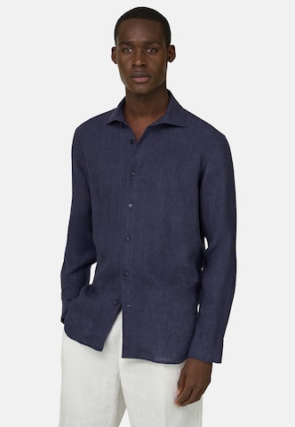 Boggi Milano Regular fit Overhemd in Blauw: voorkant