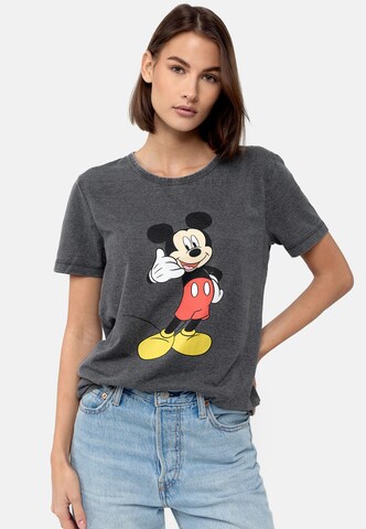 Recovered Shirt 'Mickey Mouse Phone' in Grijs: voorkant