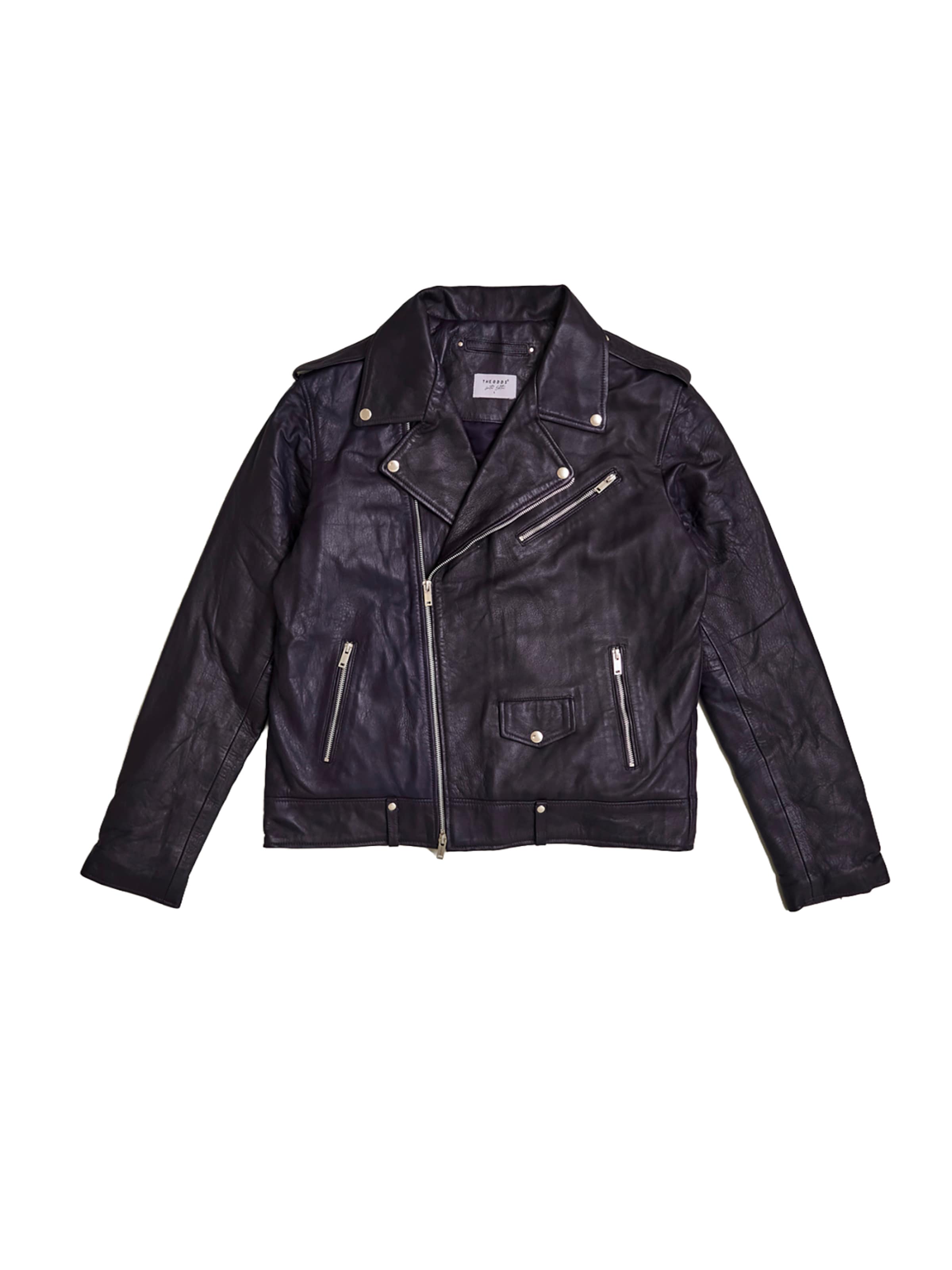 THE ODDS Overgangsjakke 'Mulberry Purple Matte Leather Jacket Men/ LMTD Edition' i sort: forside