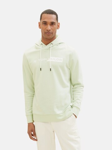 Sweat-shirt TOM TAILOR en vert : devant