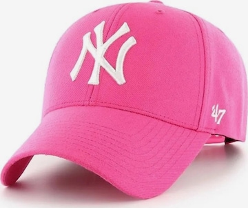 47 BrandŠilterica 'Gorra 47 brand fuxia logo ny bordado frente visera curva' - roza boja: prednji dio