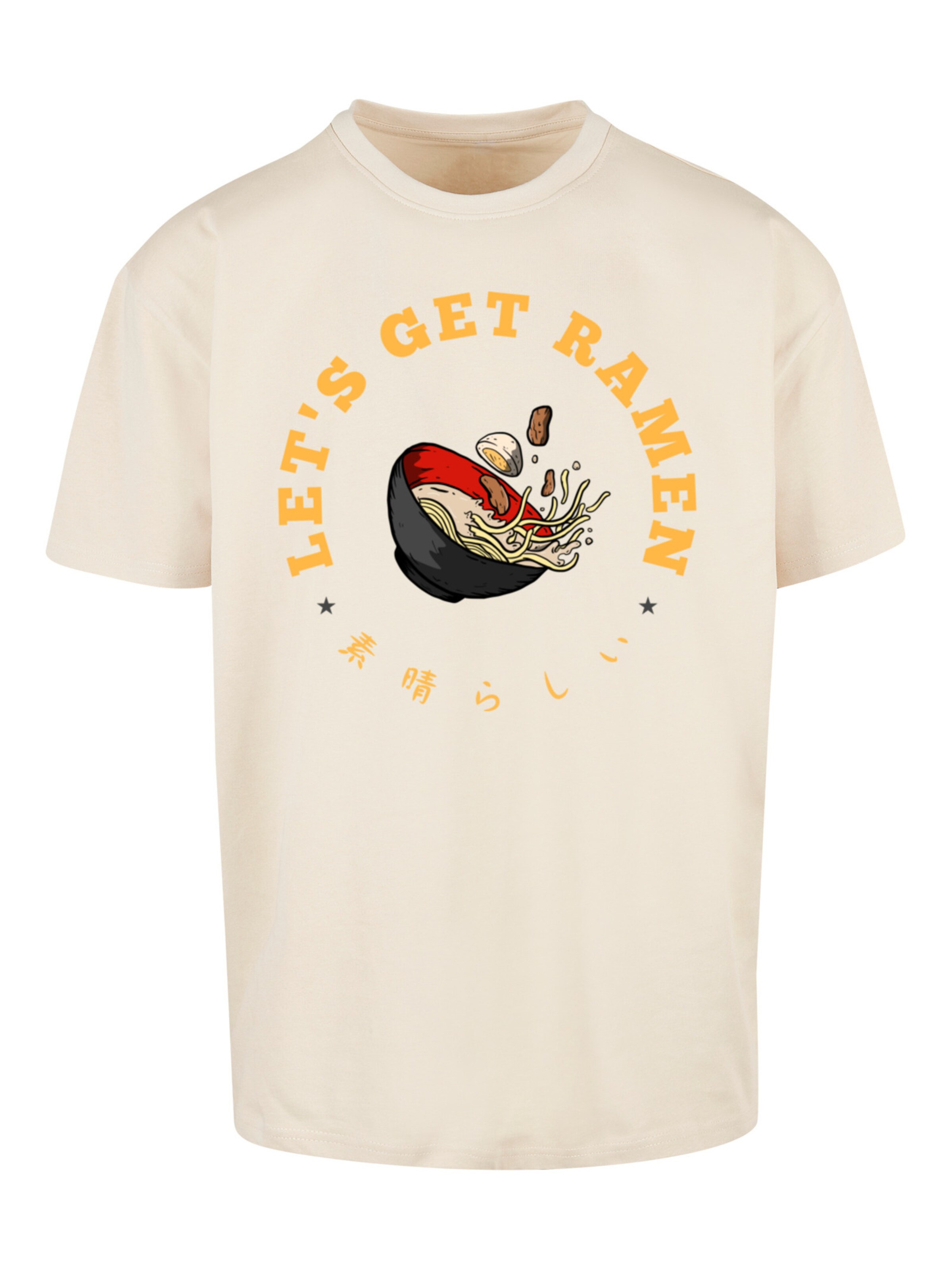 F4NT4STIC Shirt 'Lets get Ramen' in Beige: voorkant