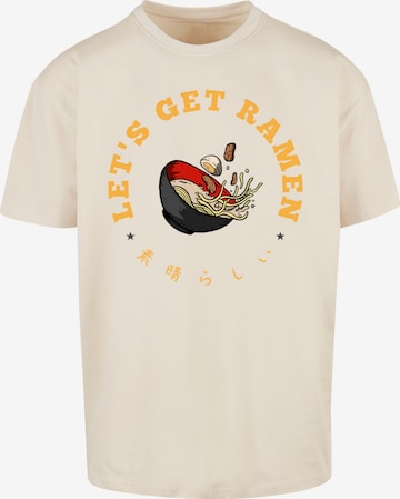 F4NT4STIC Shirt 'Lets get Ramen' in Beige: voorkant