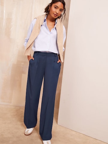 Friends Like These Wide Leg Bundfaltenhose in Blau