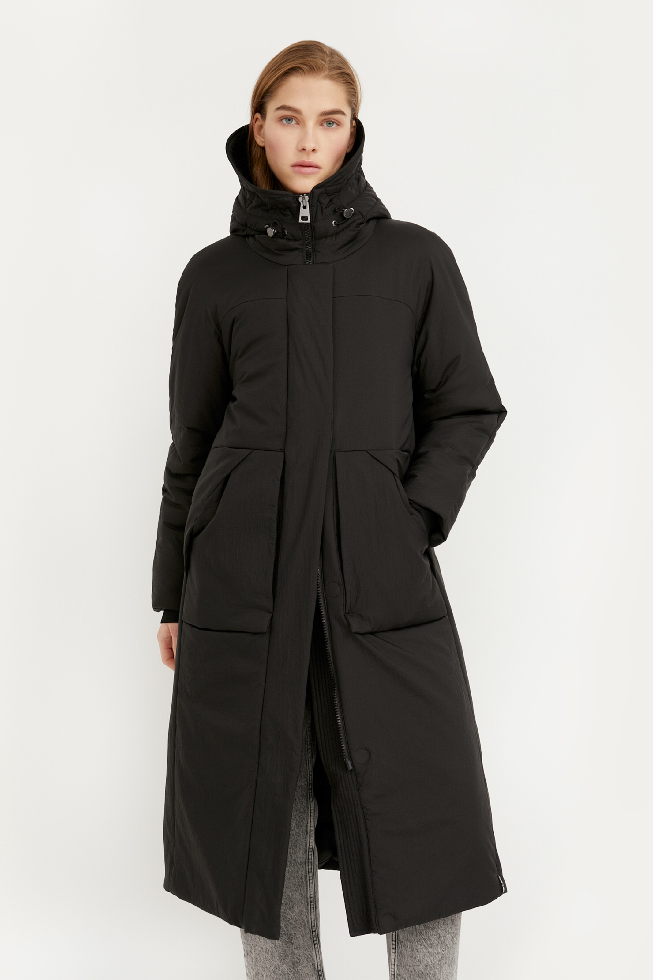 Frauen Große Größen Finn Flare Freizeitmantel in Schwarz - OE36628 Frauen Große Größen Finn Flare Freizeitmantel in Schwarz - OE36628
