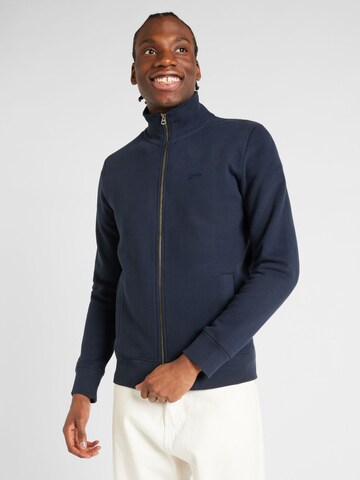 Superdry & Co Sweat jacket 'Essential' in Blue: front