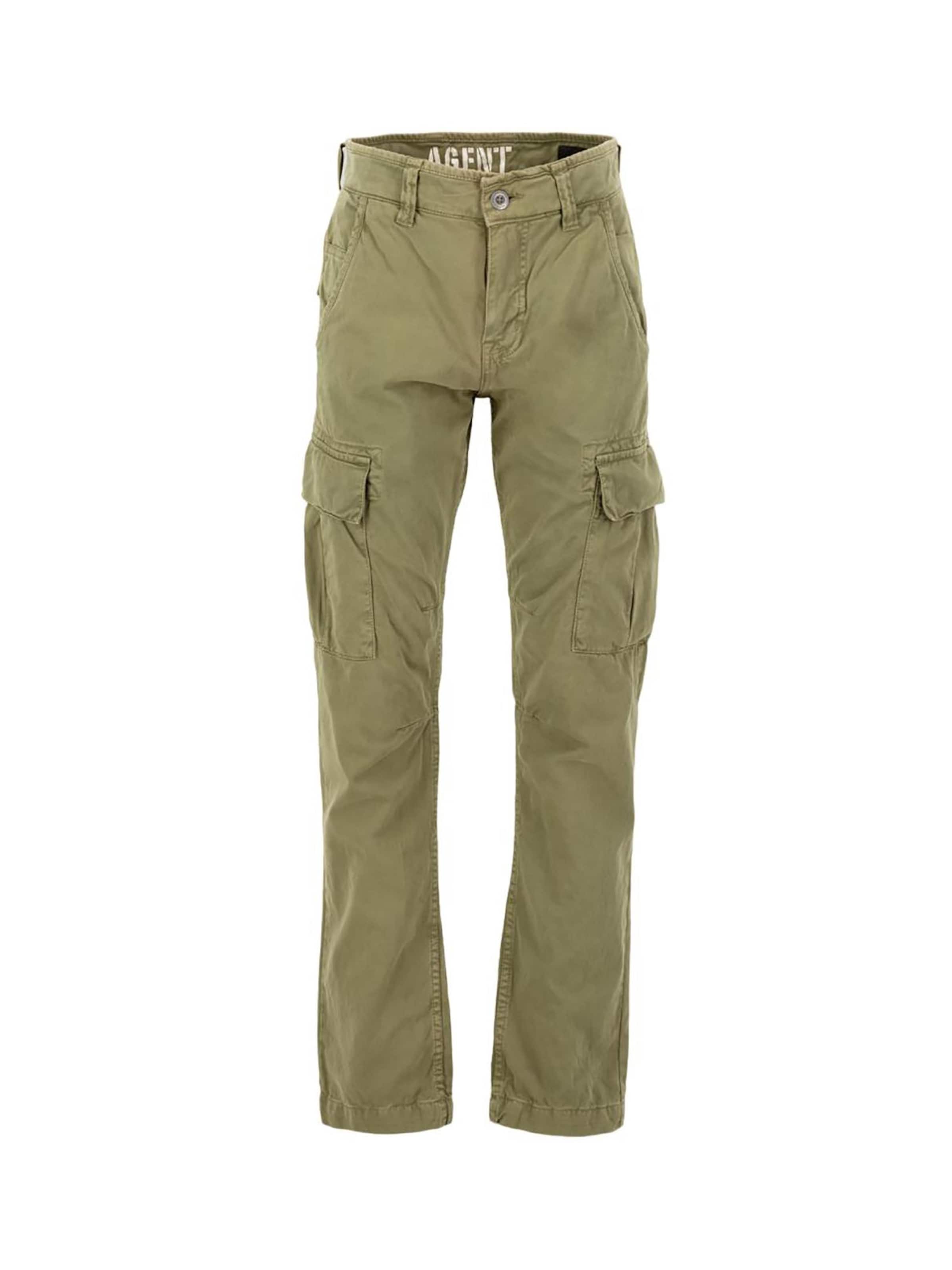ALPHA INDUSTRIES Regular Cargo Pants 'Agent' in Green: front