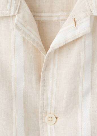MANGO MAN Comfort fit Button Up Shirt 'Malta' in Beige