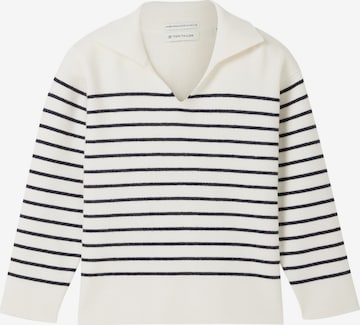 Pull-over TOM TAILOR en blanc : devant