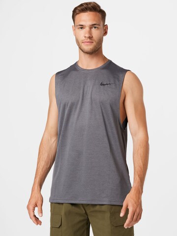 NIKE - Camisa funcionais 'Superset' em cinzento: frente