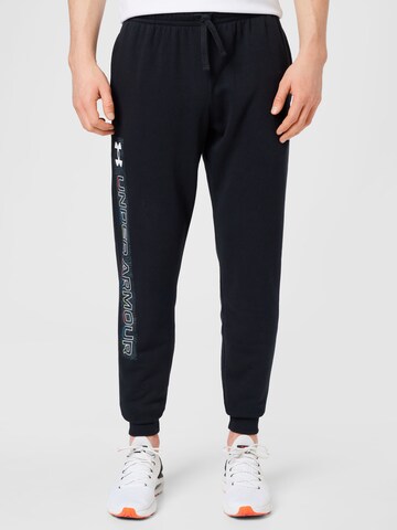 UNDER ARMOUR Дънки Tapered Leg Спортен панталон 'Rival' в черно: отпред