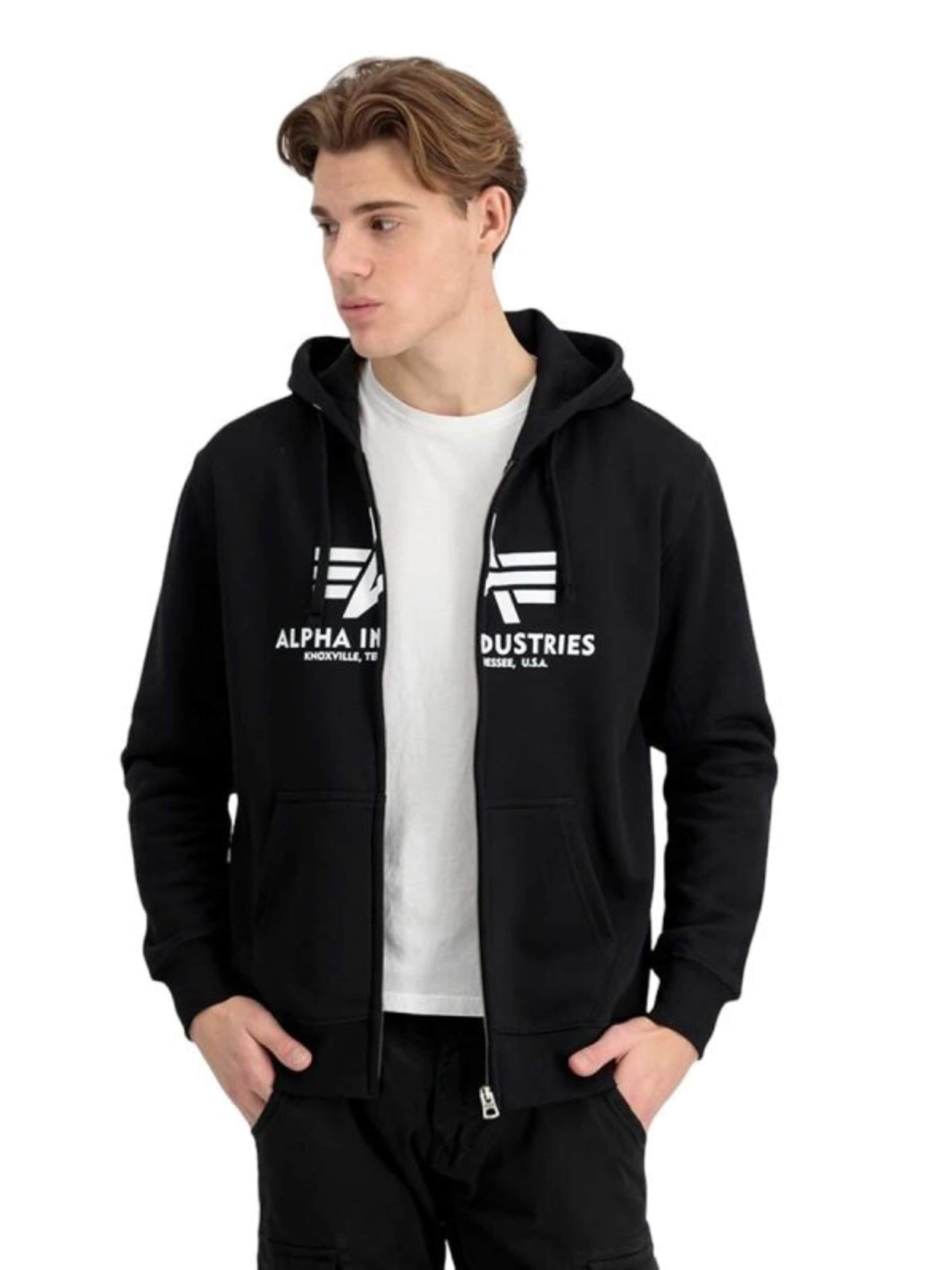 ALPHA INDUSTRIES Sweatjakke i sort
