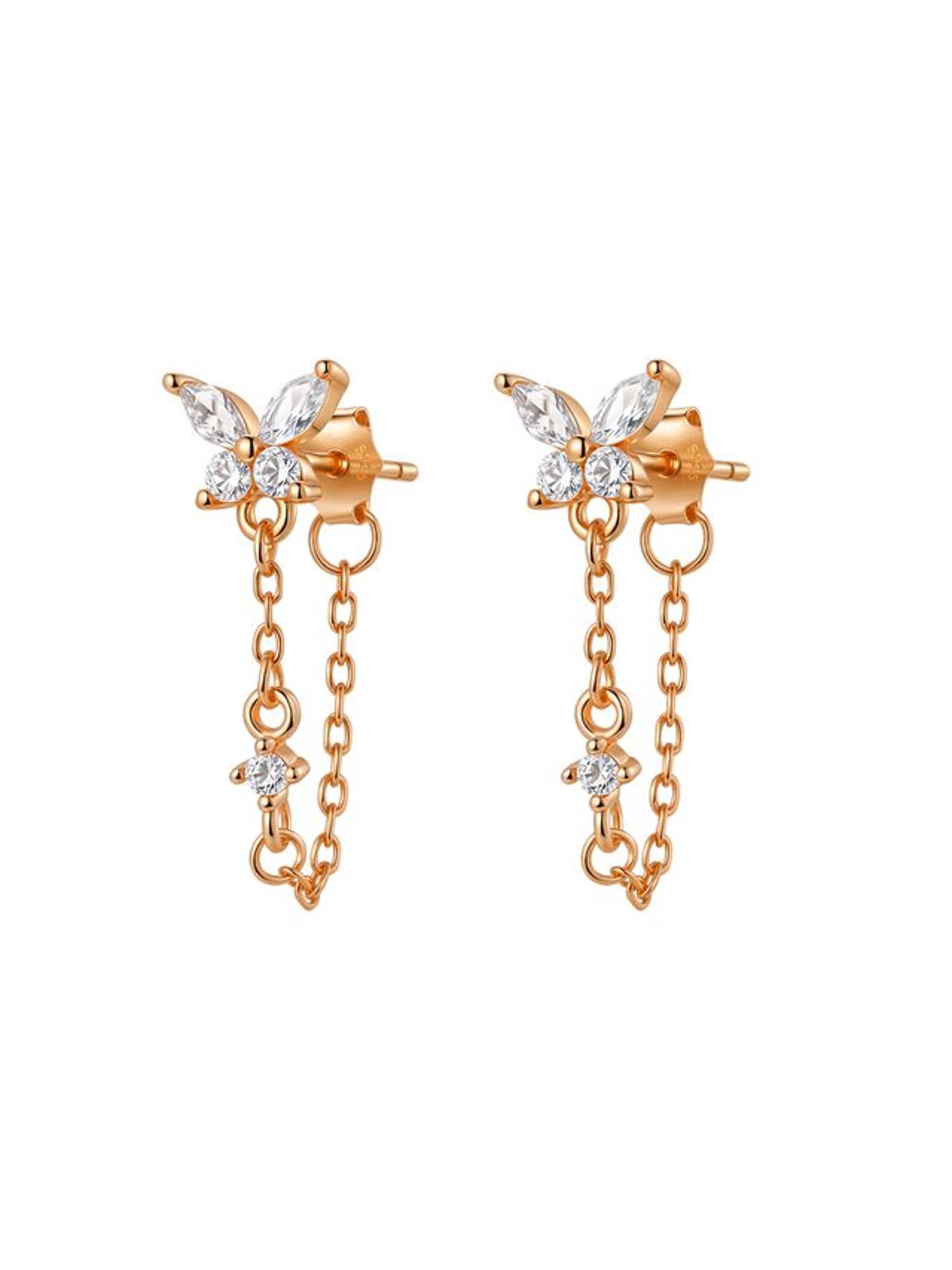 Boucles d'oreilles 'Blossom' Hey Happiness en or : devant