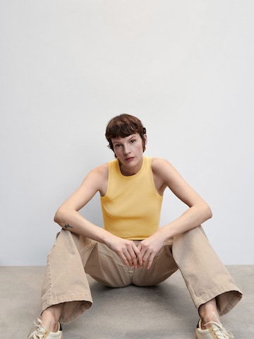 MANGO Knitted Top 'KARL' in Yellow