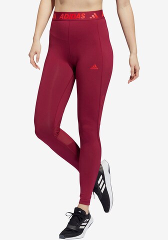 ADIDAS PERFORMANCE Skinny Sporthose in Rot: predná strana