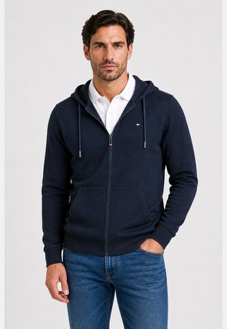 HECHTER PARIS Sweatvest 'ZIP JACKET' in Blauw: voorkant