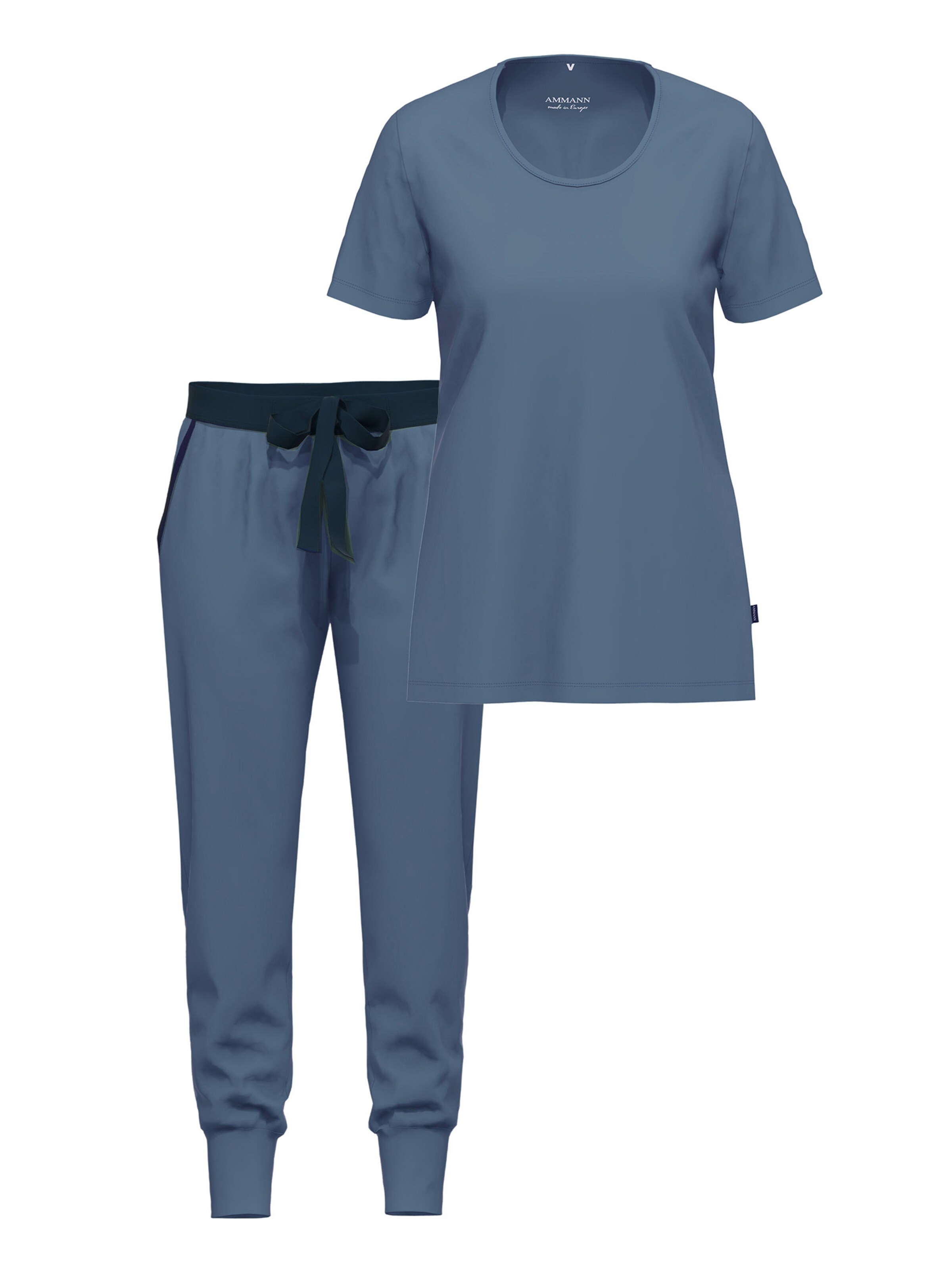 Ammann Pajama 'Night & Home' in Blue: front