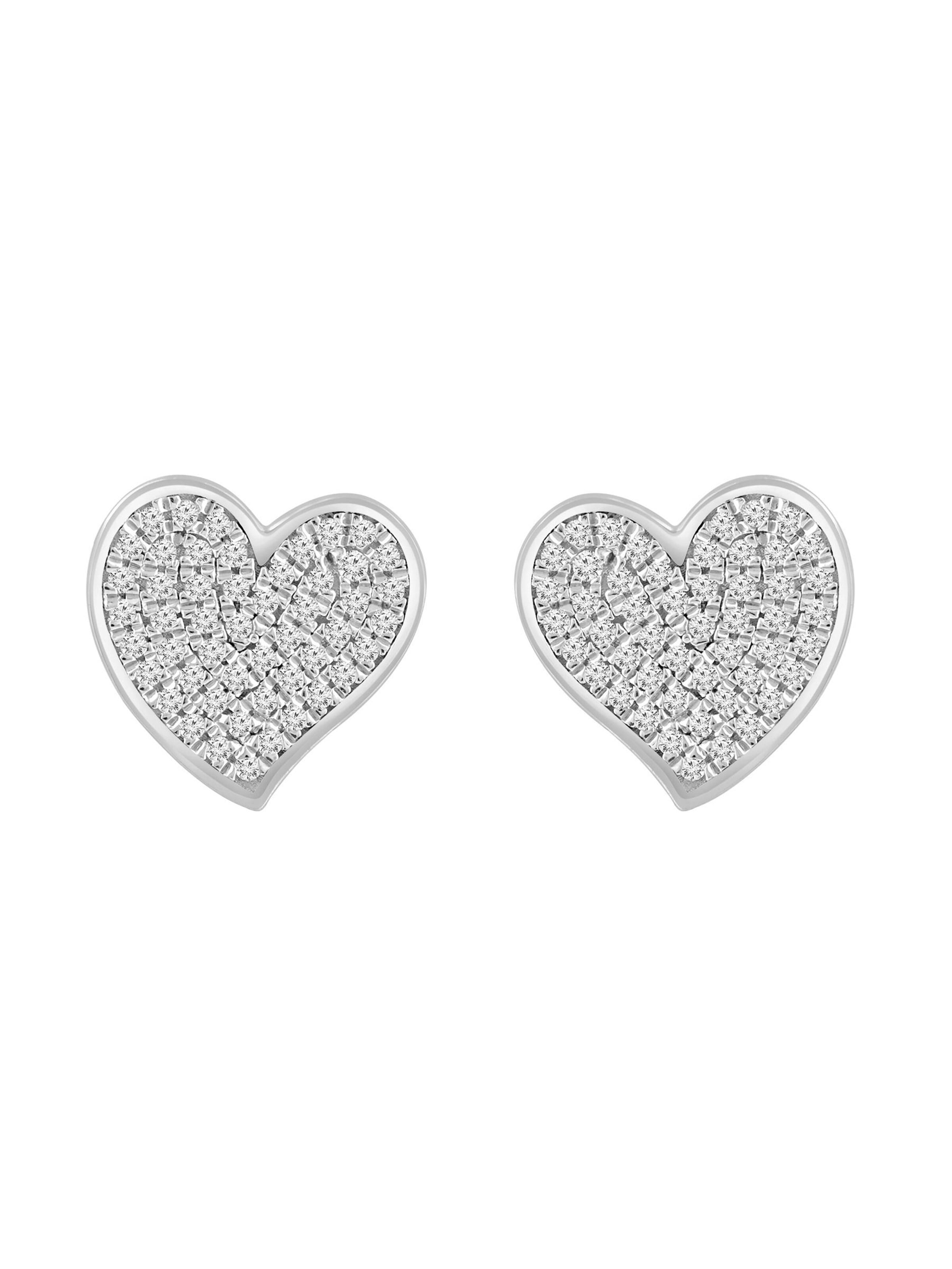 Diamant Exquis Earrings 'Ohrringe aus 375 Weißgold mit Diamant' in Silver: front