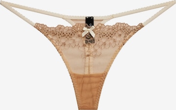 String 'embroidery Opal' La Muel Lingerie en beige : devant