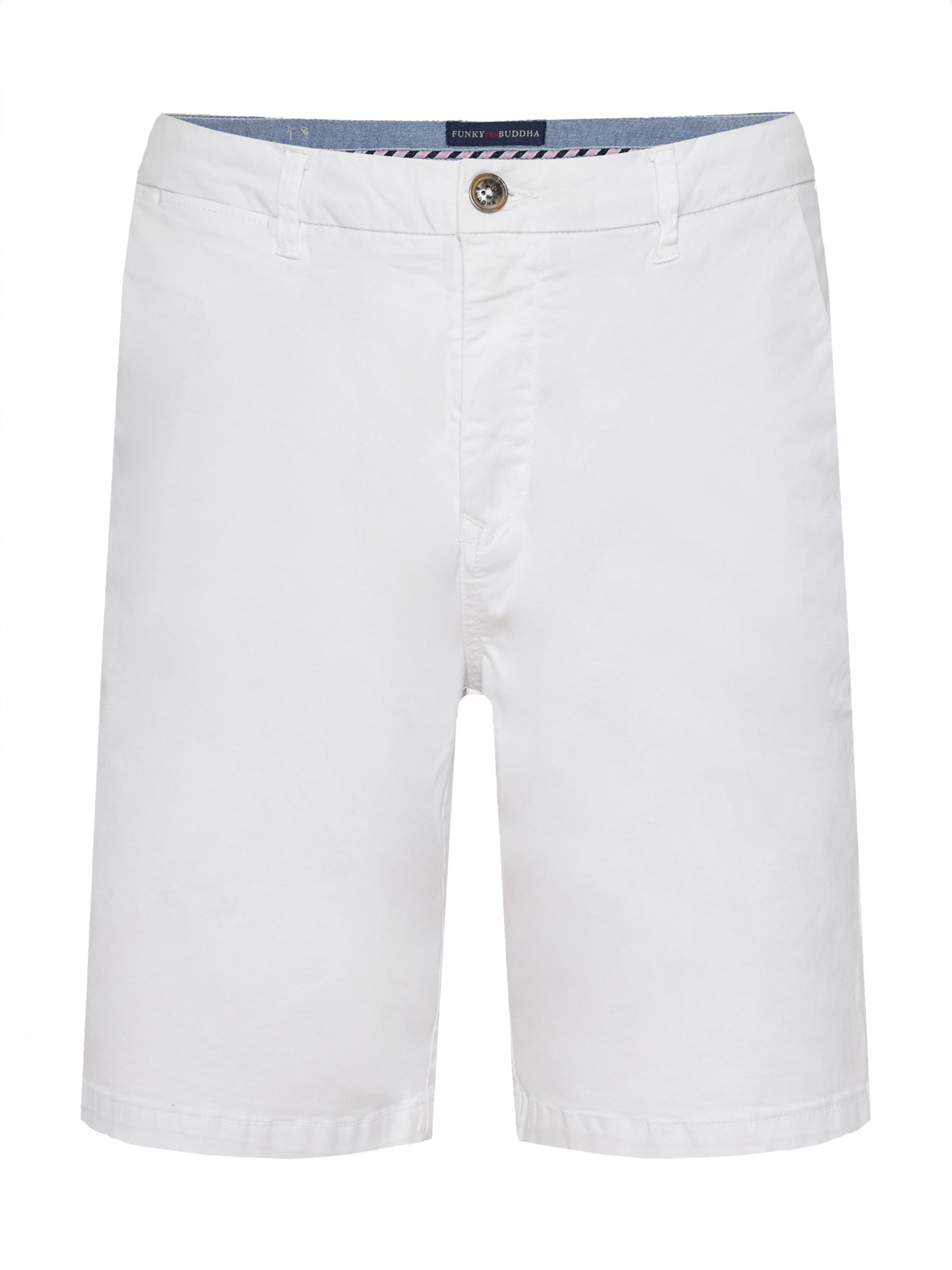 Funky Buddha Regular Chino in Wit: voorkant