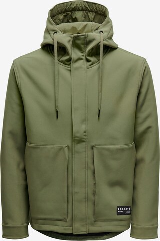 Veste mi-saison 'ASLAN' Only & Sons en vert : devant