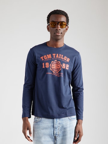 Tricou de la TOM TAILOR pe albastru: față