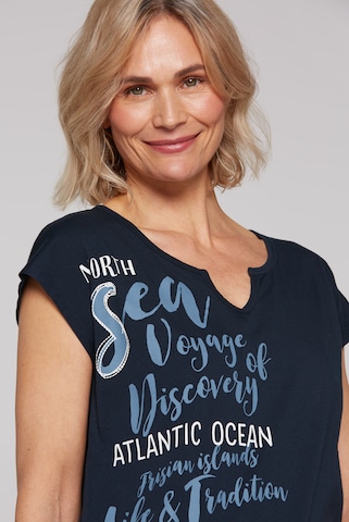 Soccx Ärmelloses Shirt mit Print und Elastiksaum in Blau