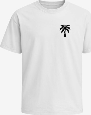 Neverless Shirt 'Minimalistic Palm' in White: front