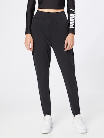 PUMA Tapered Workout Pants in Black: front