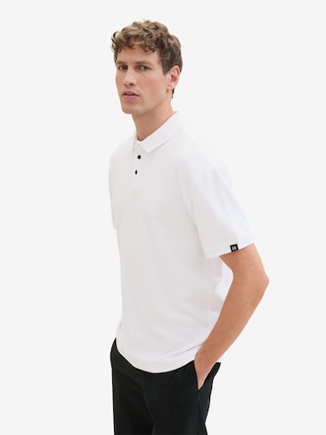 TOM TAILOR DENIM Poloshirt in Weiß: predná strana