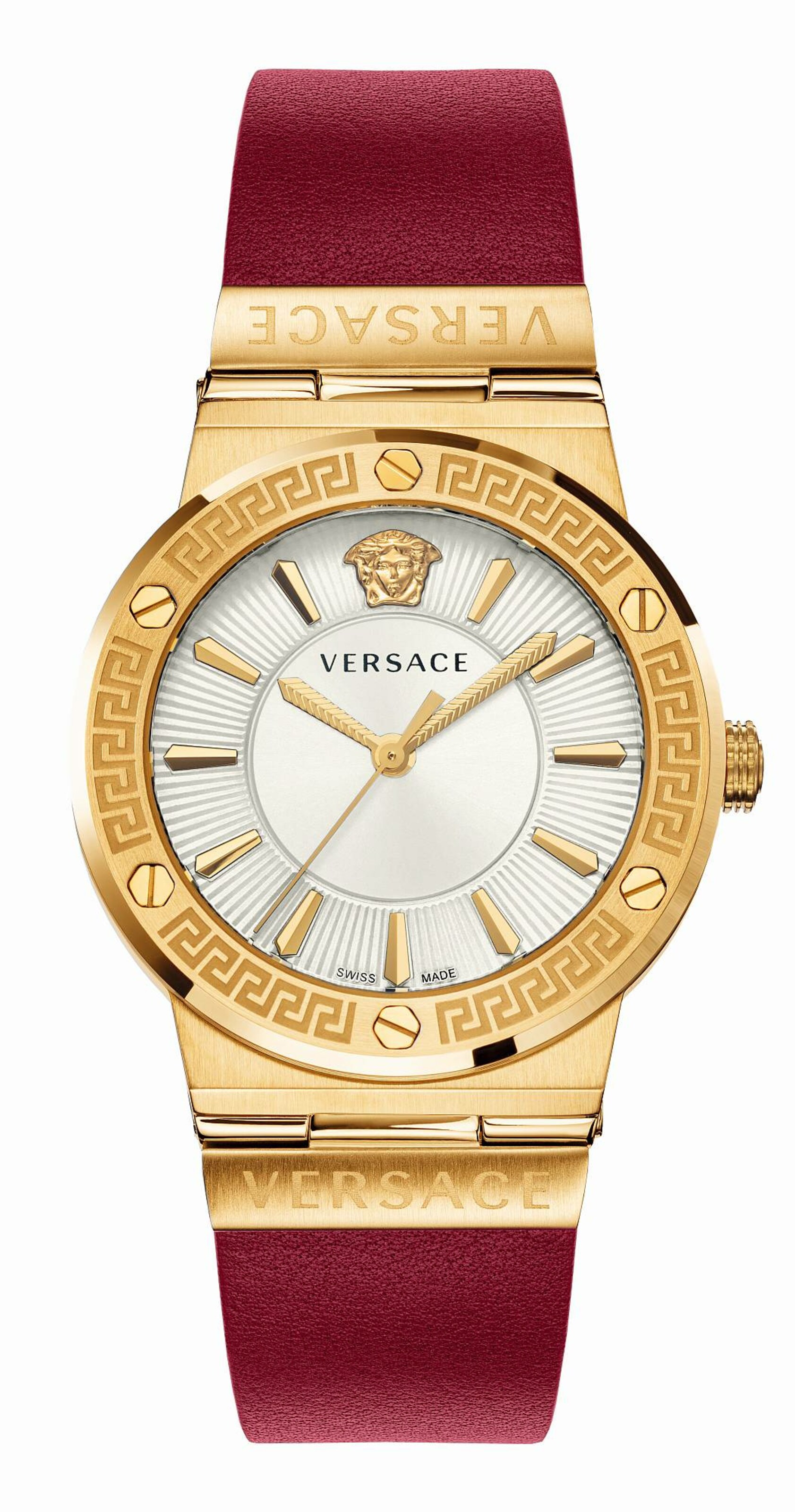 VERSACE Analoog horloge 'Greca Logo' in Rood: voorkant