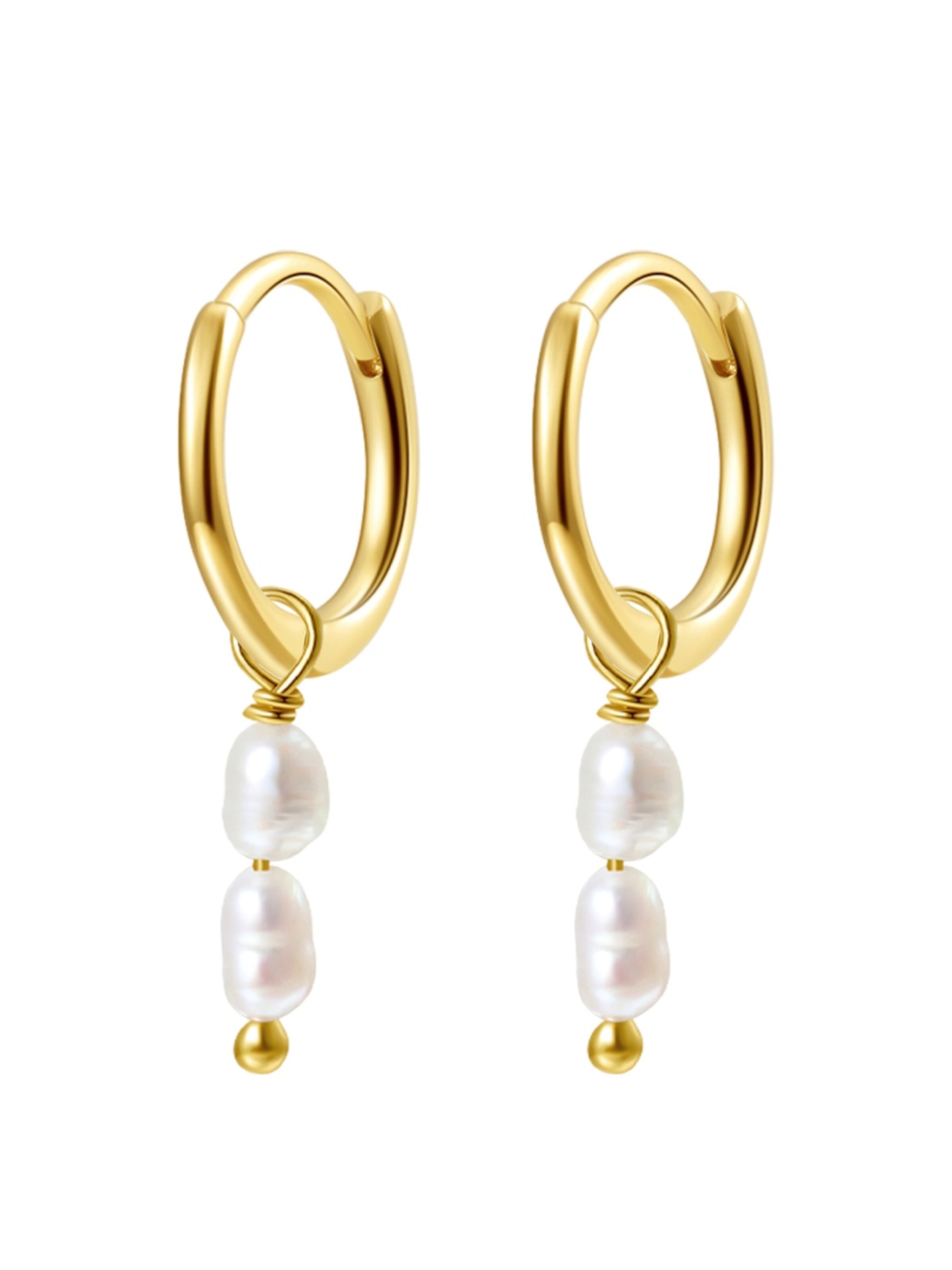 Hey Happiness Oorbellen 'Double Pearl' in Goud