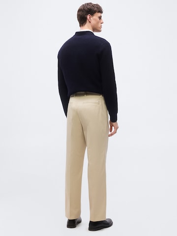 BOSS Обычный Брюки со складками 'C-Pat-BB-DPL-262' в Бежевый