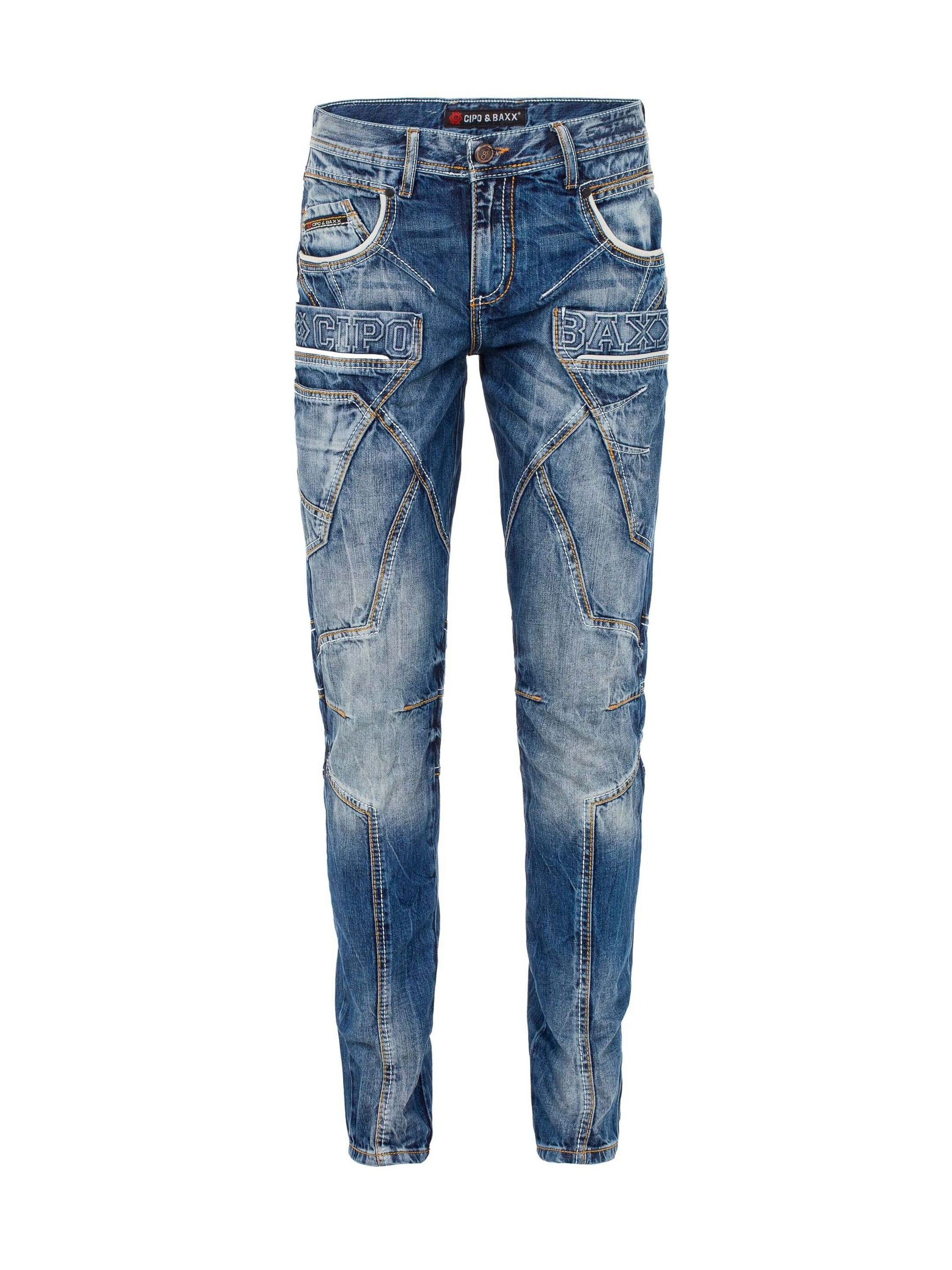 CIPO & BAXX Tapered Jeans in Blauw: voorkant