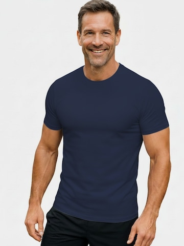 Maglia funzionale 'Herren T-Shirt – T-Shape, Rundhals, Baumwolle' di Line One in blu: frontale