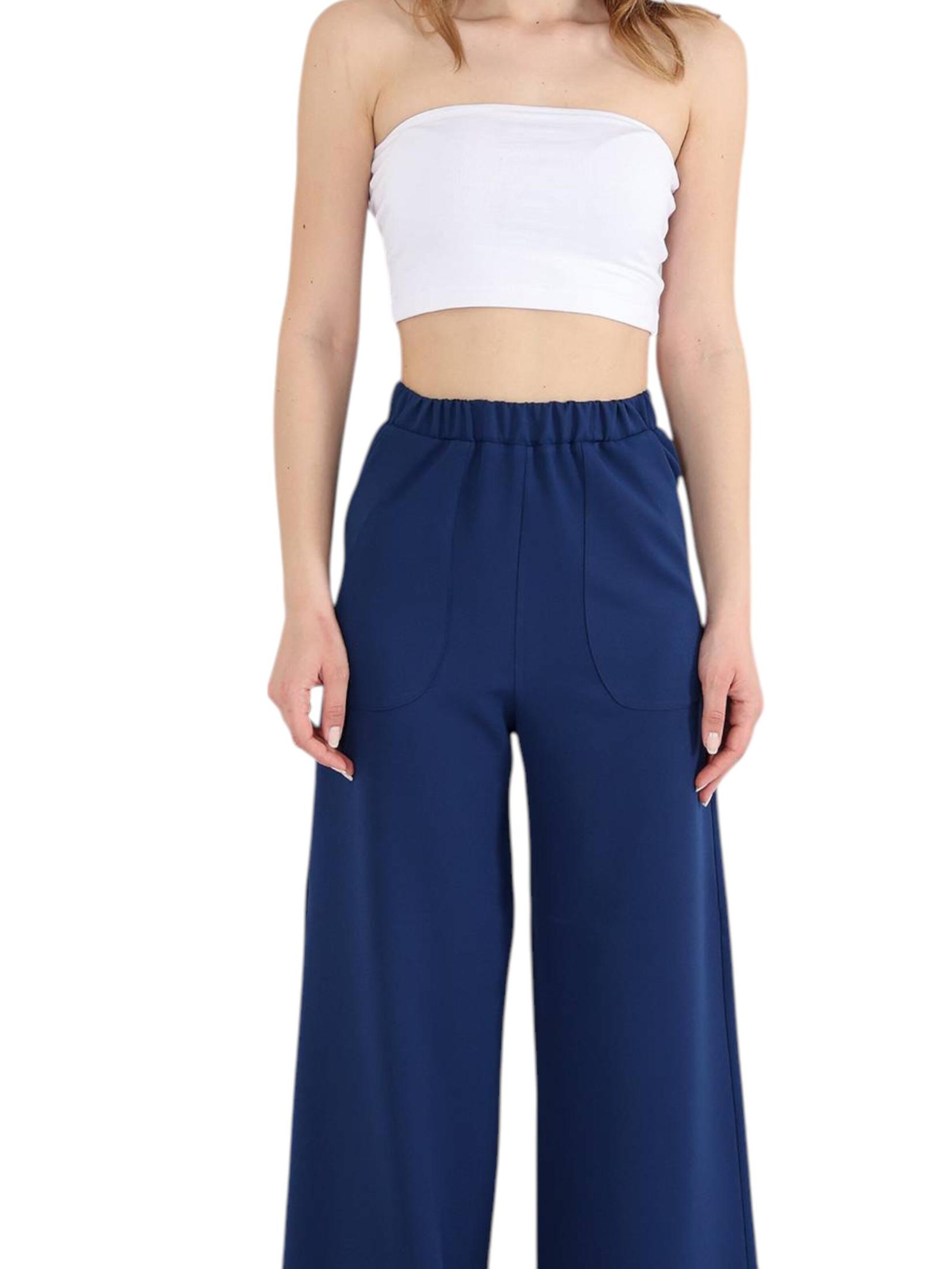 fashionshowcase Wide leg Broek 'ALIN' in Blauw