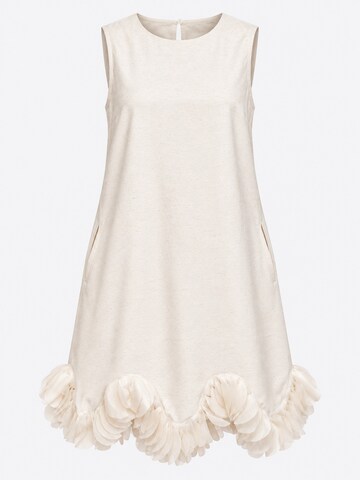 Ombre - Vestido de punto en beige: frente